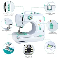 portable electric sewing machines 12 built in stitches mini weaving tool for beginner with reverse handcraft sew accessory kit