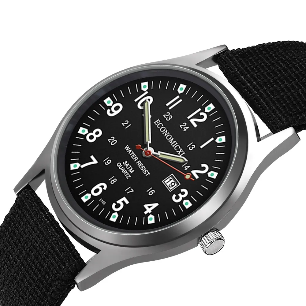 

#40 Fashion Creative Geometric Round Nylon Men's Quartz Watch With Calendar Function Watches For Men Reloj