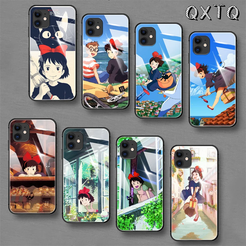 

Kikis Delivery Service Tempered Glass Phone Case For IPhone 5 6 7 8 11 12 13 S SE X Xs Xr Plus Pro Max IPhone13 Mini Cover Cell