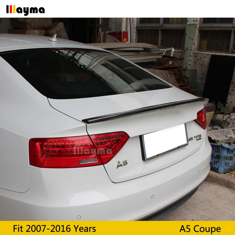 S5 Стиль углеродного волокна задний спойлер на багажник для Audi A5 2 купе 2007 2016