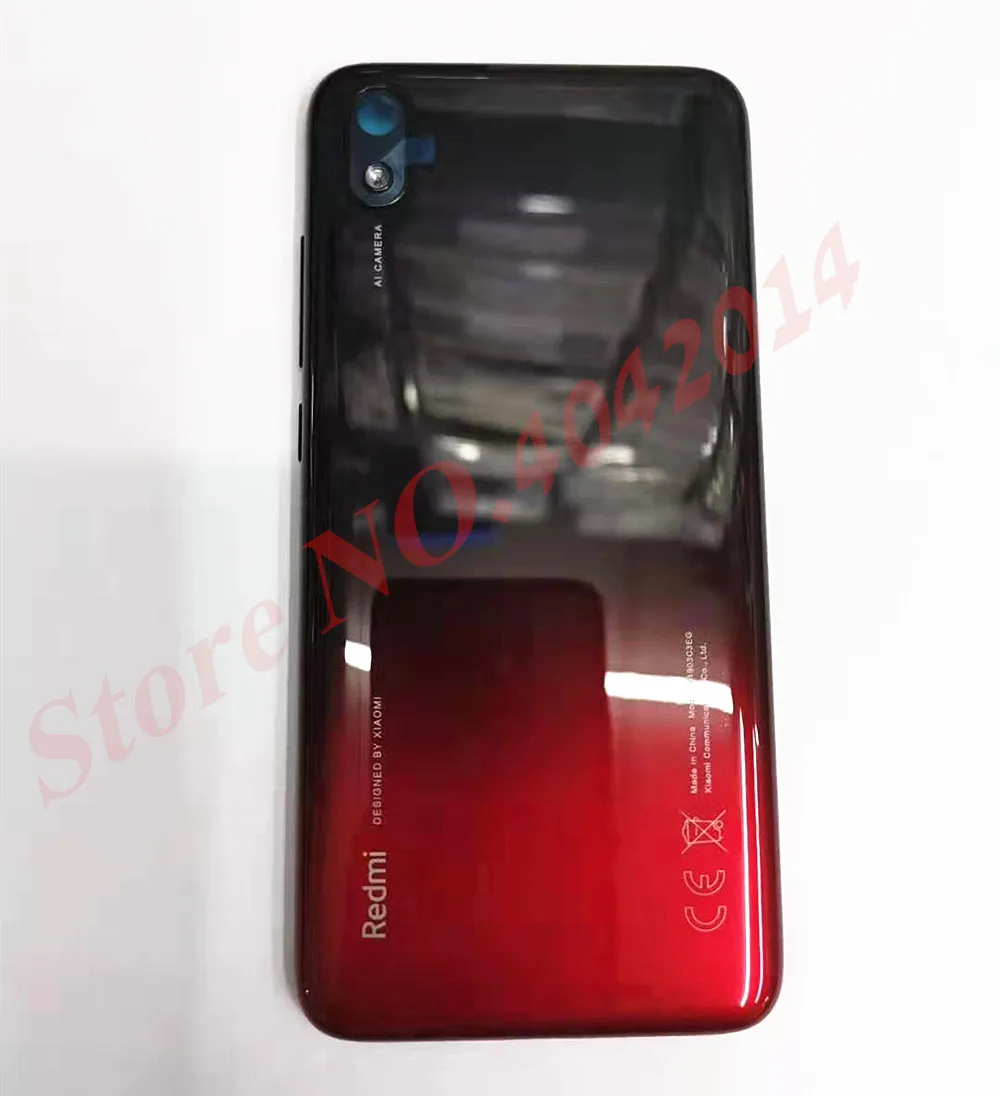 

100% Original Rear Battery Cover For Xiaomi Redmi 7A Housing Door Back cover Case shell With Glass lens Side buttons
