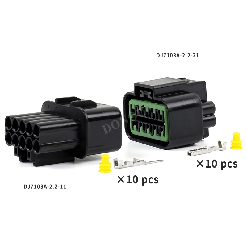 

1set Apply modern kia auto headlight plug male female socket 10pin waterproof connector terminals DJ7103A-2.2-11/21