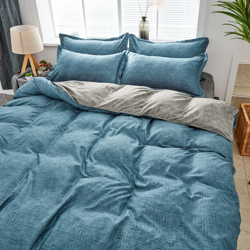 Домашний текстиль серо-голубой Семья 3-4 шт. Детский Комплект постельного белья