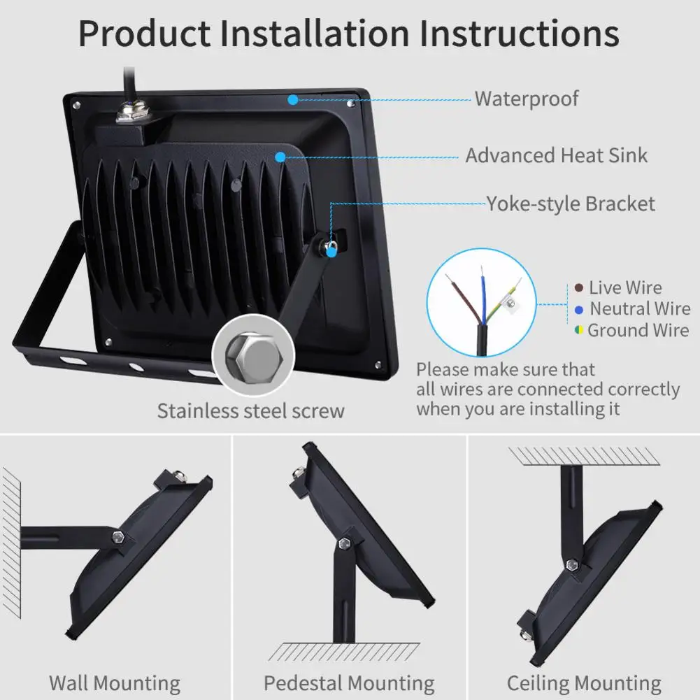 2 шт. светодиодные прожекторы 30 Вт SMD наружные Ip65 водонепроницаемые 220 в теплый