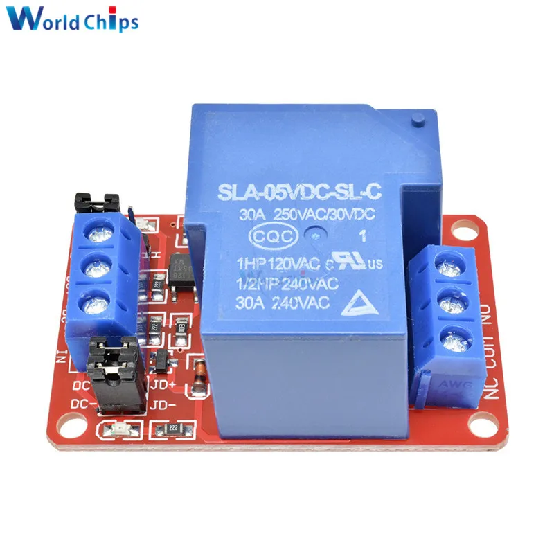 DC 5V 12V 24V 30A высокомощный 1 канальный релейный модуль с оптроном уровня Тригер для