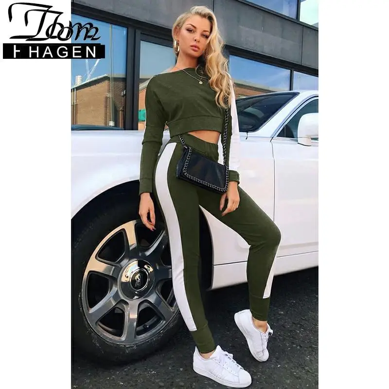 Осенний спортивный костюм для женщин 2020 комплект из двух предметов спортивные