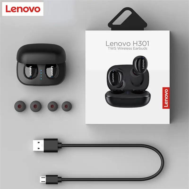 

Original Lenovo H301 TWS Bluetooth 5.0 Wireless Earphones CVC Noise Reduction HiFi Bass Touch Control Stereo Wireless Headset