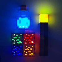 led creative torch charging miners lamp color changing bottle cartoon game peripheral model toy torch night light