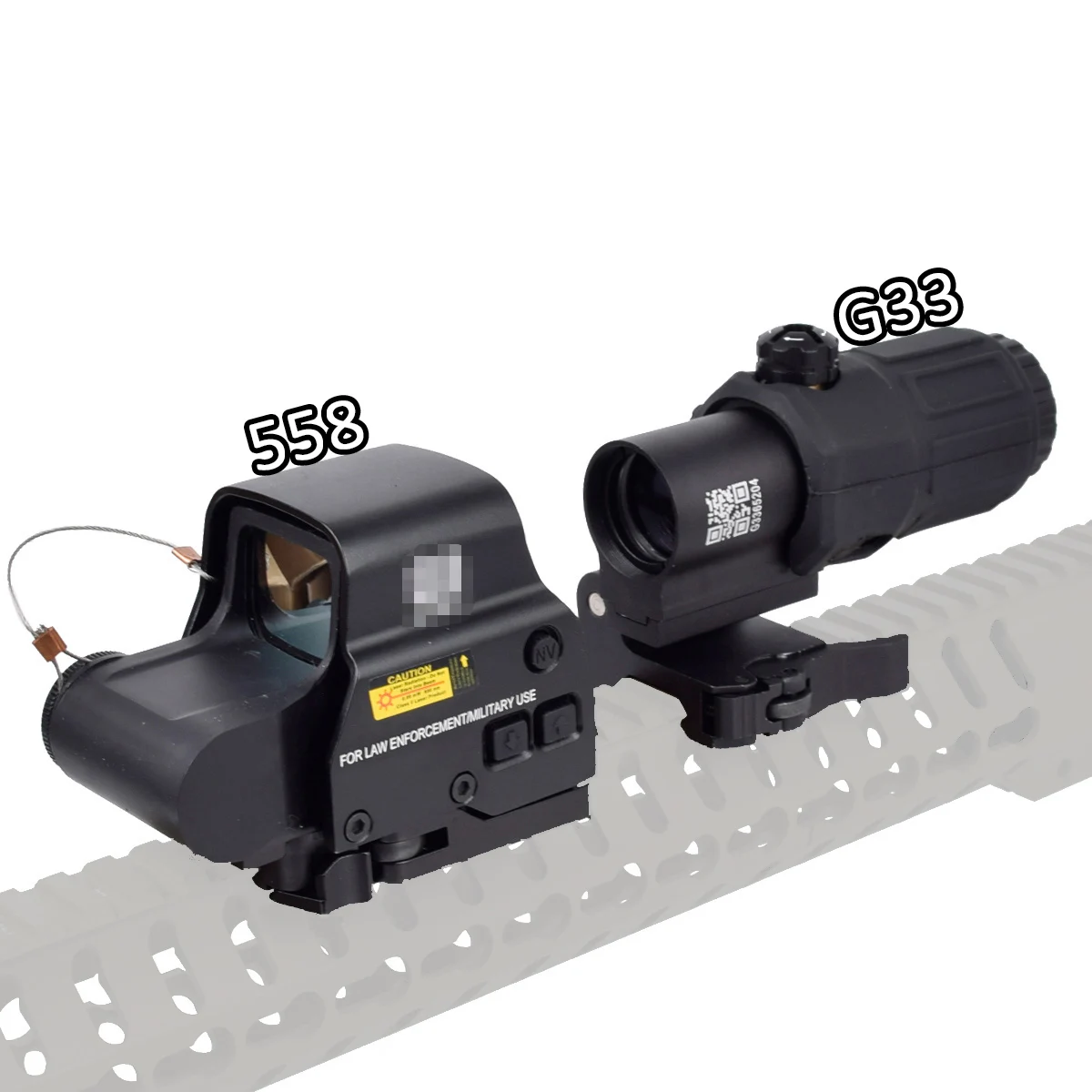 

Tactical 558 Holographic Red Green Dot Sight With 20mm Rail Mount Riflescope + G33 3X magnifier 1" Weaver or MIL-STD-1913 rail