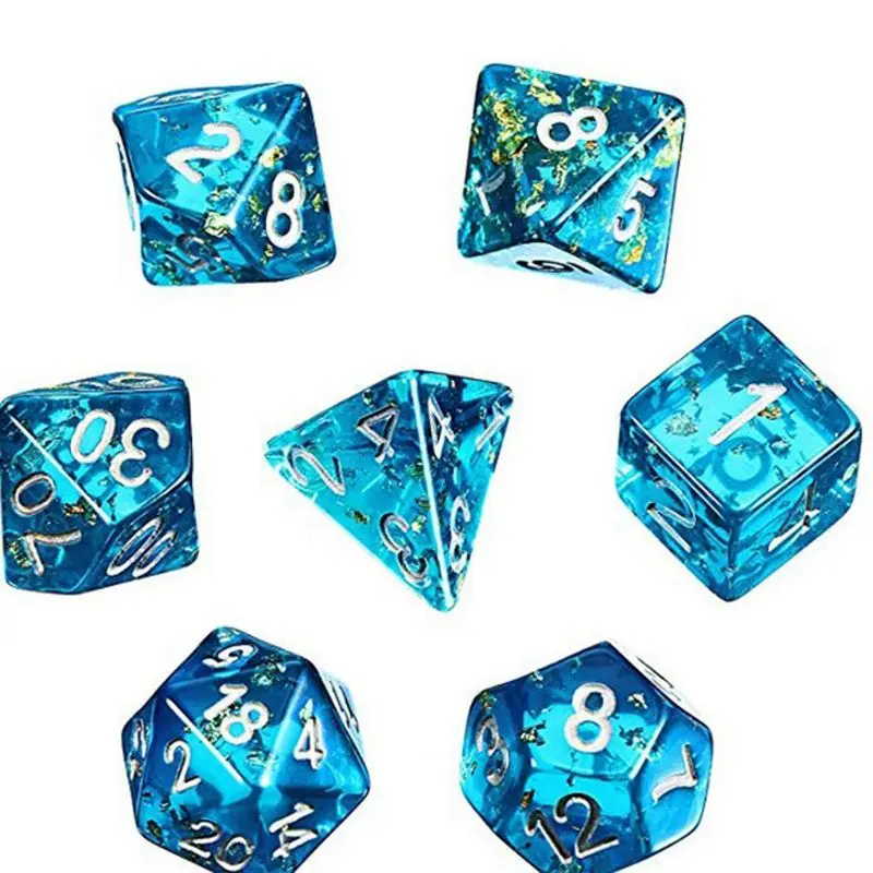 

7 Shapes Dice Fillet Square Triangle Dice Mold Crystal Epoxy Resin Mold Kit Dice Digital Game Silicone Mould Art Craft