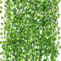 12pack 230cm artificial plant ivy garland fake silk greenery leaf vine hanging green foliage for room office wedding wall decor