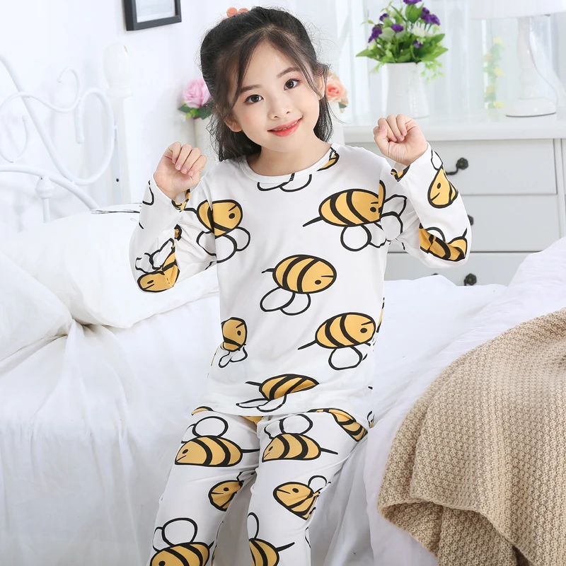 Детский пижамный комплект одежда для девочек весенне осенняя сна с длинными