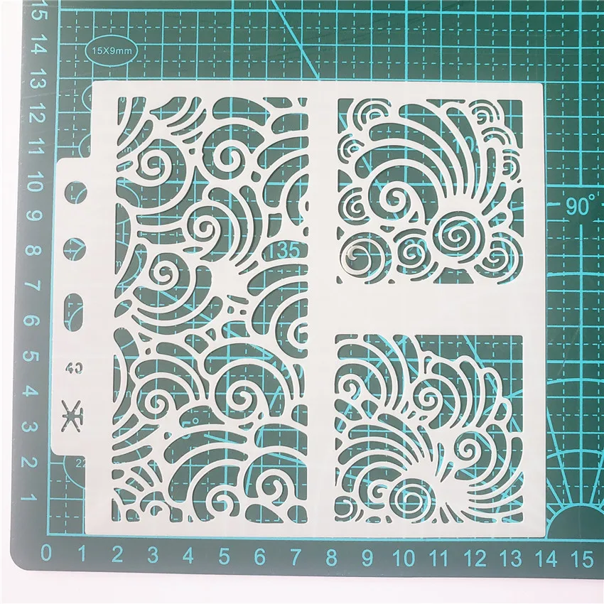 13*14 см морская волна крышка templat трафареты для скрапбукинга спрей Пластиковая