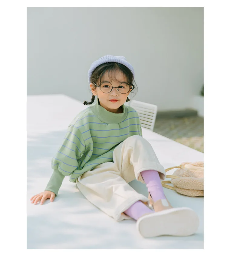 Autumn kids children solid color corduroy casual pants boys girls Grinding thicken trousers 1-6Y