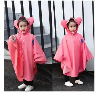 Children's raincoat cloak poncho primary school cute baby with bag position | Дом и сад