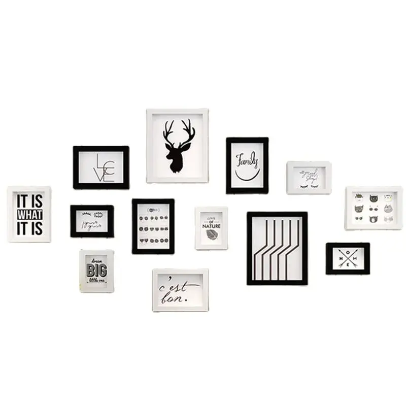 2018 набор деревянных семейных фоторамок подвесная настенная рамка для фотографий