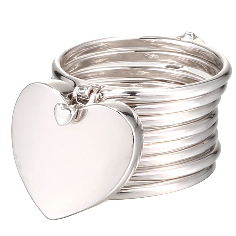 Любовь сердце кулон палец кольца для мужчин и женщин браслеты с подвесками