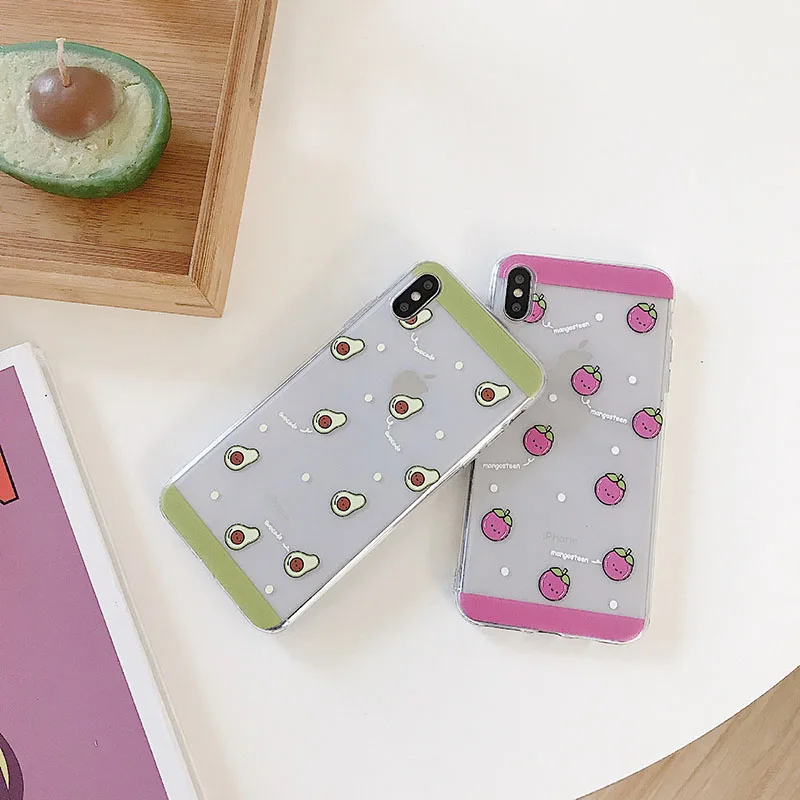 Милые Мультяшные фрукты узор телефон чехол для iPhone 6 6s 7 8 Plus X Xs XR Max Мягкий ТПУ