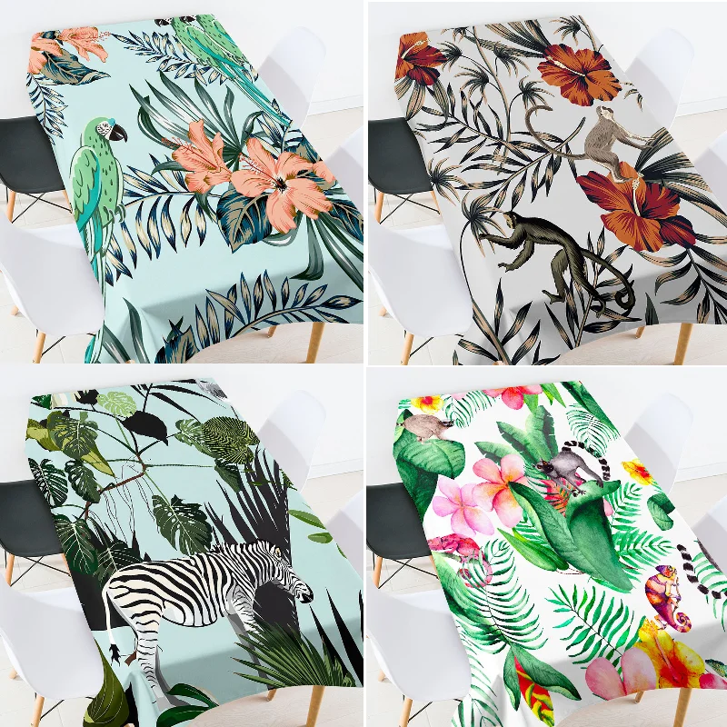 

Зеленые растения и животные, скатерть для стола, скатерть для вечеринки, скатерть для стола, украшение для стола, свадебное украшение, скате...