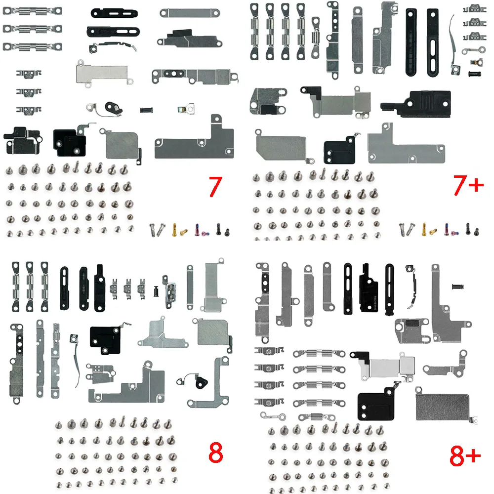 complete small metal internal bracket kits full set screws for iphone 7 7 plus 8 8 plus mobile phone parts free global shipping