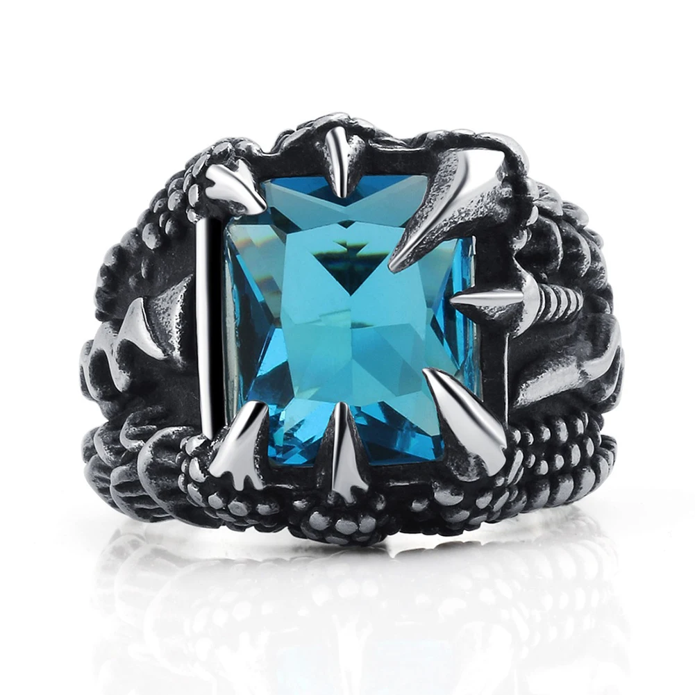 Винтажное готическое мужское кольцо в форме когтя дракона кубическая