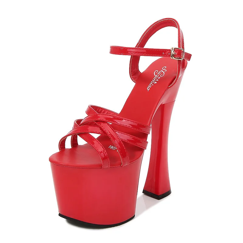 

2020 summer new comfortable high waterproof platform high heel sandals thick heel thick sole 18cm dress shoes
