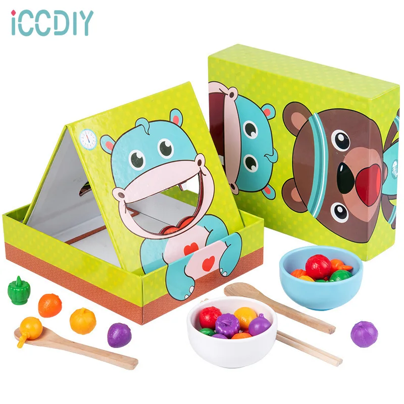 

Parent-child home simulation feeding game children early teaching fine action clip chopsticks exercise puzzle toy montessori