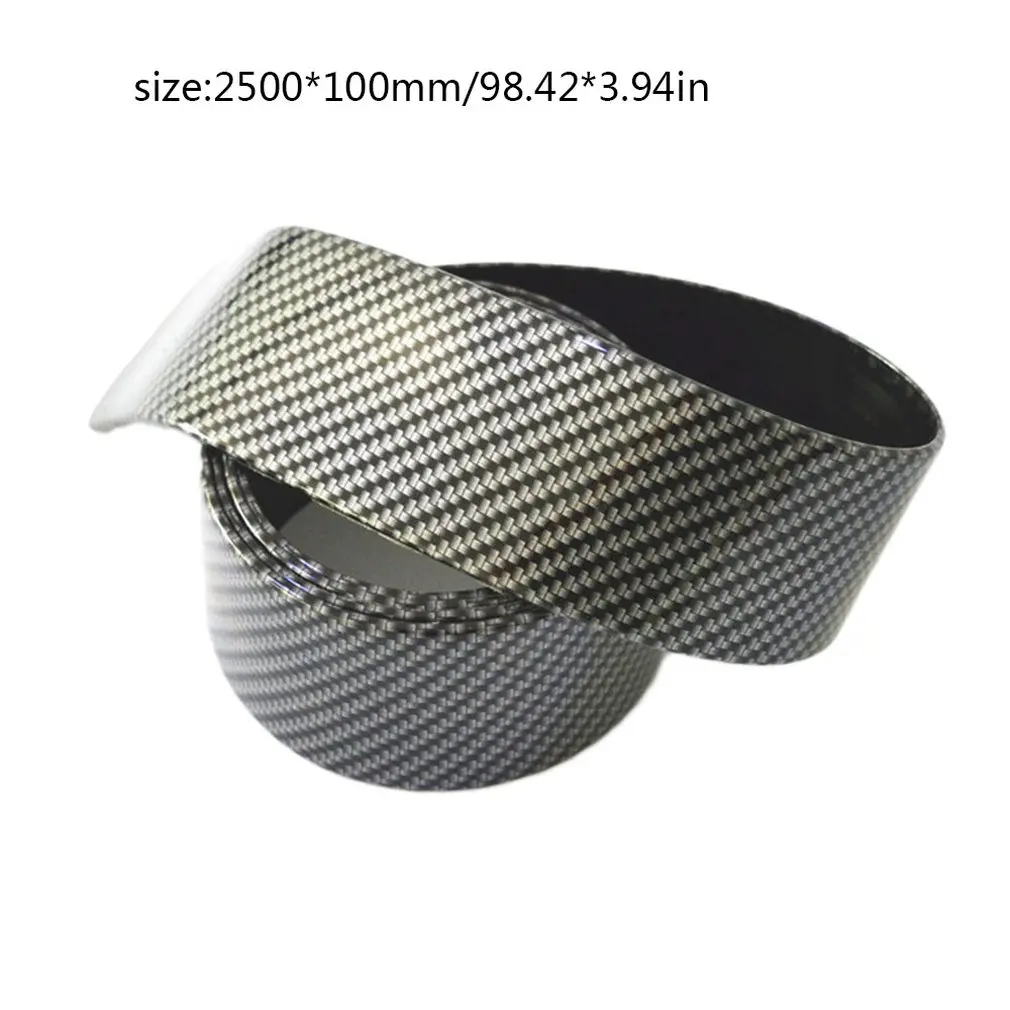 

2.5 Meters 5CM Decorative Rubber Carbon Fiber Bumper Modification Supplies Threshold Cover Saftey Strip Protection Sticker