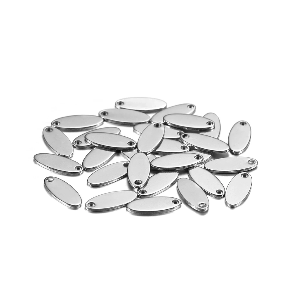 10-50pcs 6-30mm Stainless Steel Charms Round Dog Tag Pendant Stamping Blanks Pendants For Custom Necklaces DIY Jewelry Making