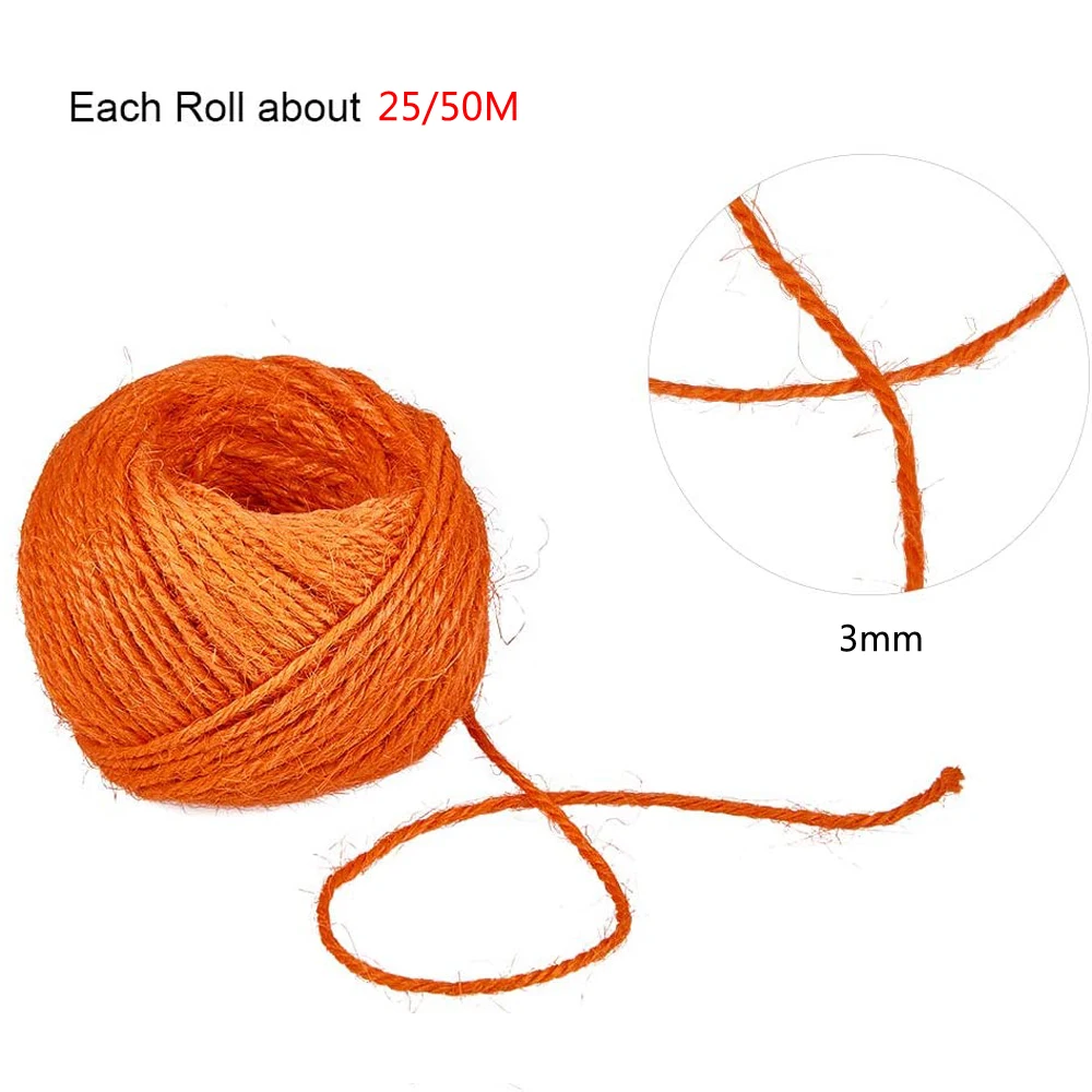 50 м натуральное конопляное веревочные шнуры 2 мм джутовый шпагат тема макраме