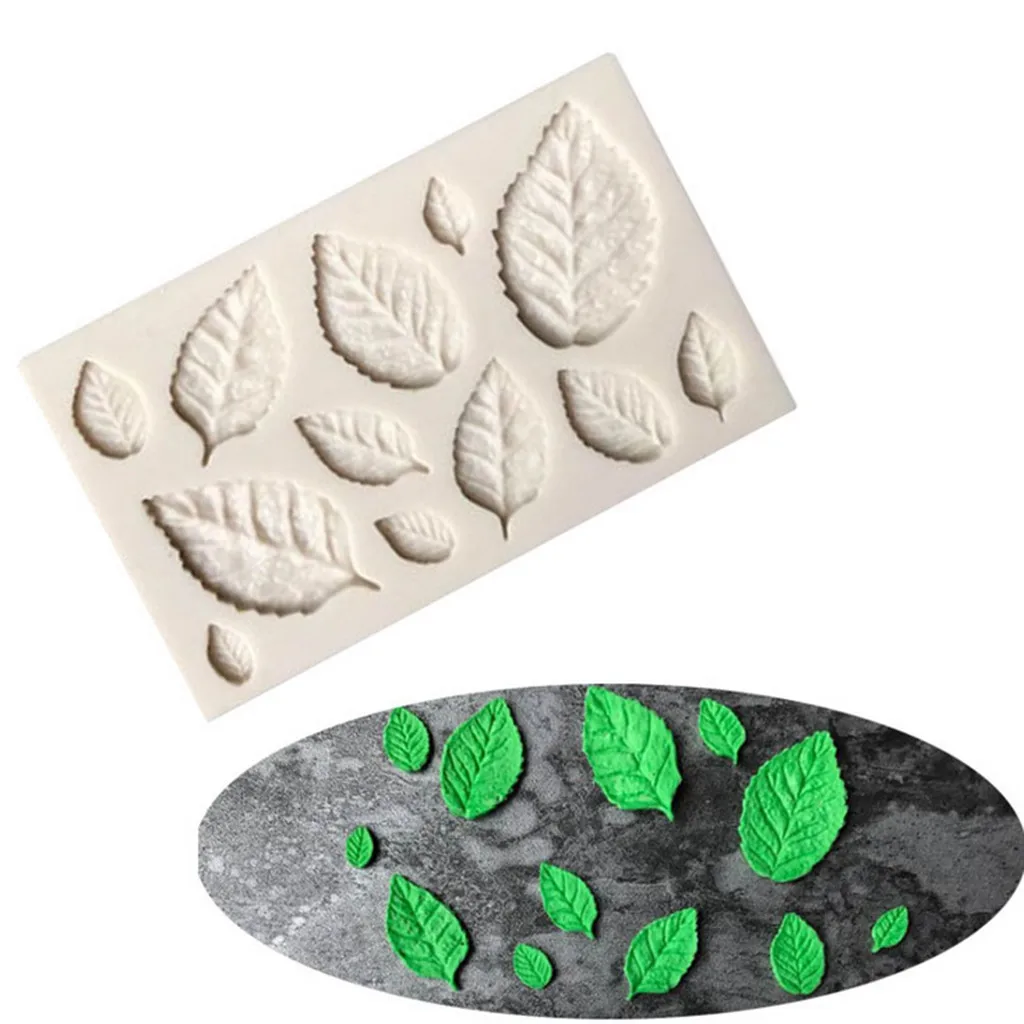 Роза Листья Embellisment силиконовые помадные формы торт Декор сахар кухонная