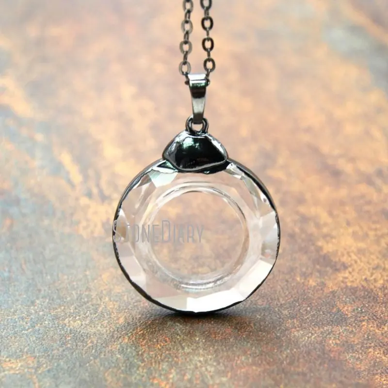 NM14702 10Pcs Glass Crystal Chains Necklaces Gun Black Plated Faceted Hoop 18inch-32inch | Украшения и аксессуары