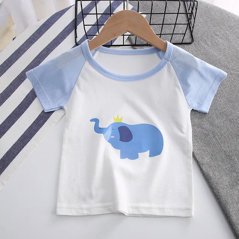 

2021 Summer Boys Girls Short Sleeve T-Shirts Kids Cartoon Print Funny T Shirt Casual Toddler Clothes Children Cotton T-Shirts