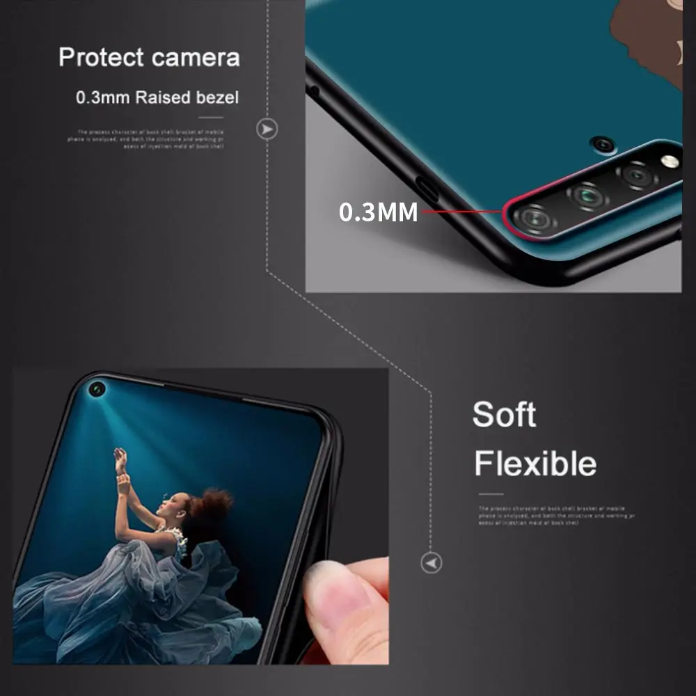 

Aesthetic Harry Style Phone Case For Huawei Honor 20 Pro 30 9X Lite Play 9A 9S 8X 30i X10 Max 5G Youth Silicone Black Cover
