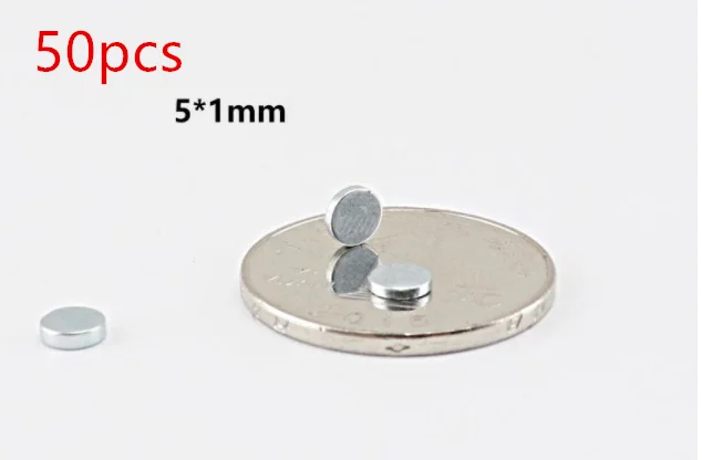 5x1mm 50 шт. 3 мм x 2 мм неодимовый магнит постоянный N35 NdFeB супер сильный Мощный маленький круглый магнитный диск 5 мм X 1 мм - Цвет: 5x1mm
