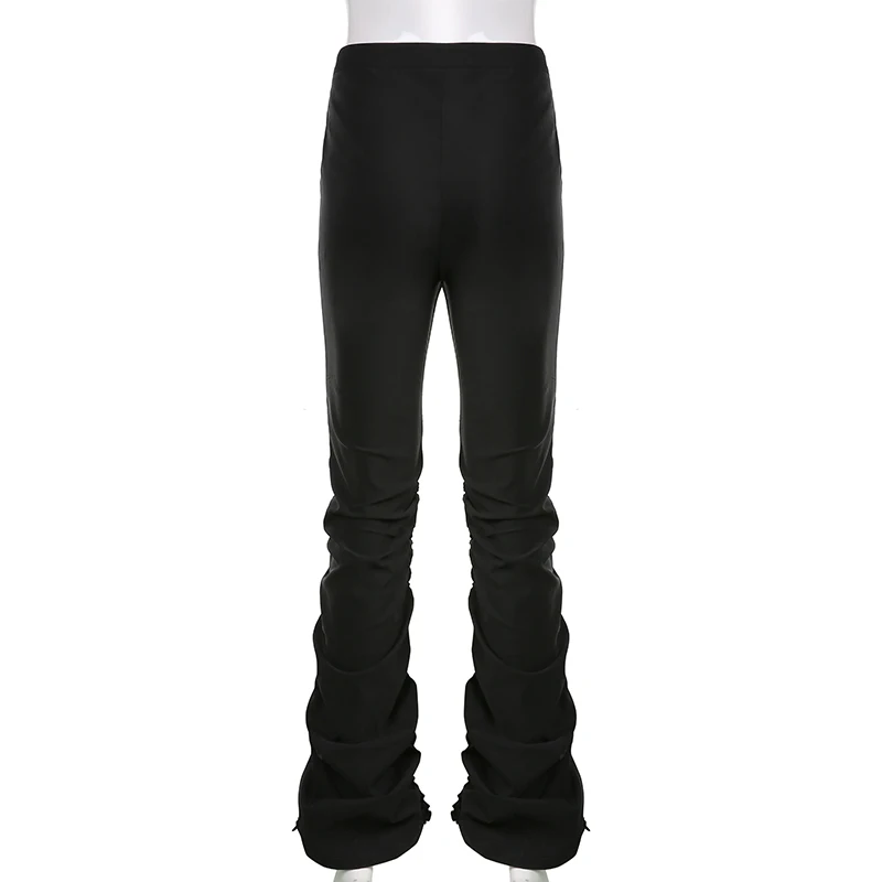 

Rapwriter Y2K Hollow Out Cargo Pants Casual Ruched Drawstring Cargo Pants With Sashes 90S High Waist Trousers Trendy Streetwear