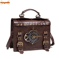 steam punk retro mechanical bag womens clock inclined shoulder steampunk accessory wallet lady bag leather vogue multi function