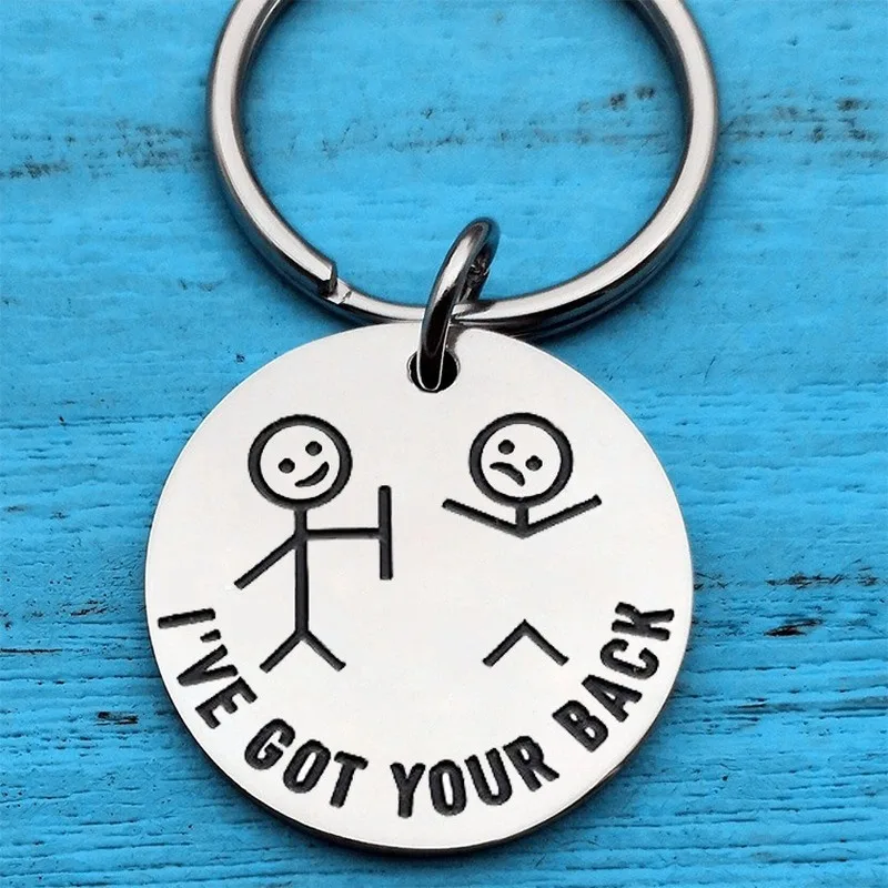 Оригинальный Забавный брелок из нержавеющей стали с настраиваемой надписью и