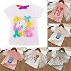 Детская одежда для девочек с рисунком и надписью футболки для девочек летняя одежда для маленьких мальчиков хлопковые топы футболки, детские футболки с коротким рукавом повседневные рубашки От 3 до 8 лет