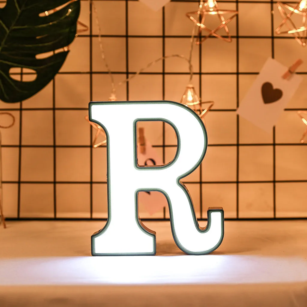 DIY 26 букв светодиодный ночник английский Marquee знак Алфавит 3D Настенный ночник t домашний Свадебный день рождения Жених