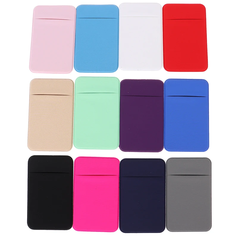 1 шт. карман для сотового телефона клейку с отделением кредитных карт эластичный