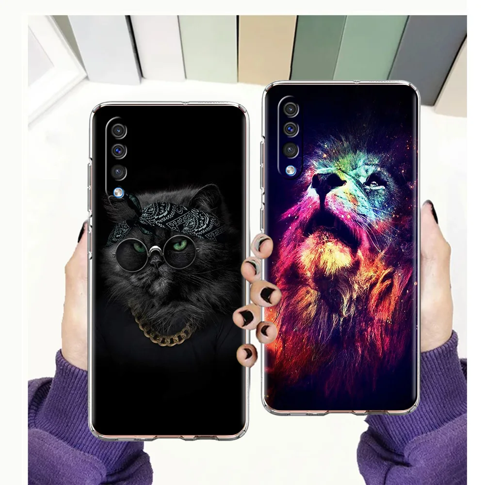 

Lion Animal Luxury Transparent Phone Case for Samsung Galaxy A12 A02 A03S A50 A70 A40 A10 A20 A30 Cover Silicone Shell Coque TPU