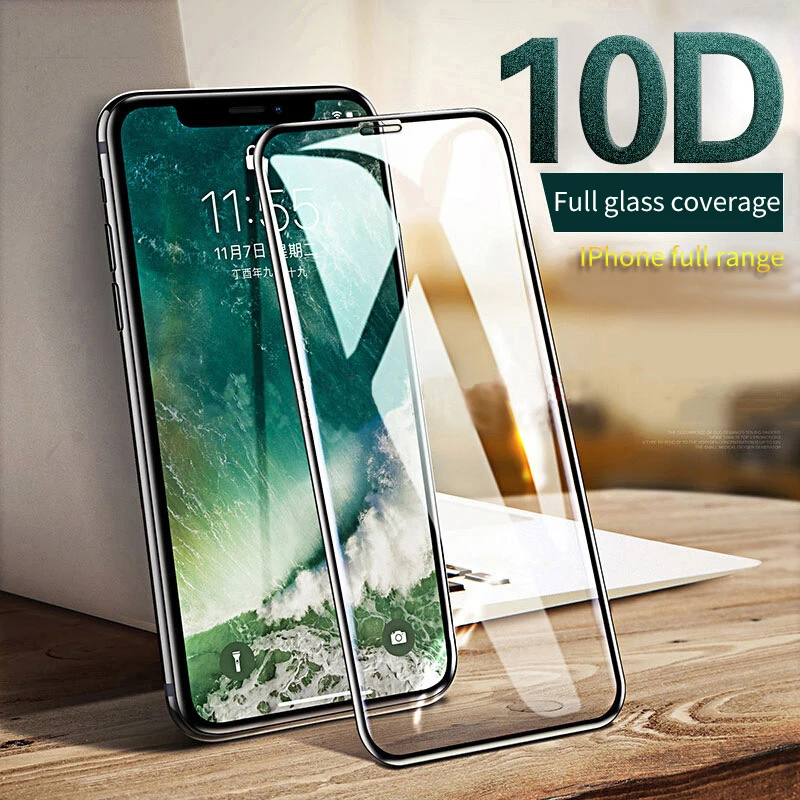 10D Защитное стекло для iphone 6 6S 7 8 plus X на R XS MAX защита экрана s Защита XR|Защитные