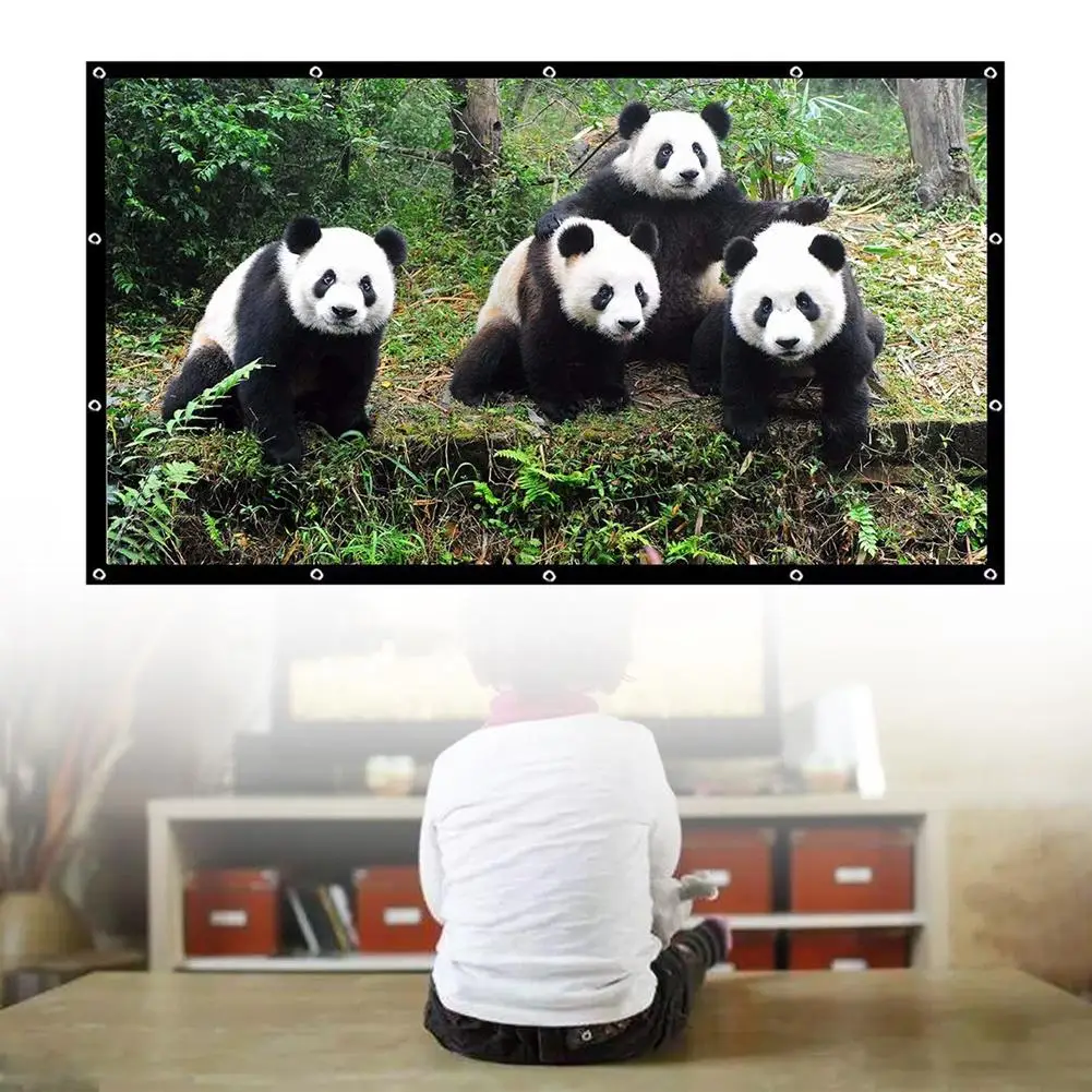 Экран для проектора 16:9 дюймов портативный кино с защитой от сгибов дома офиса