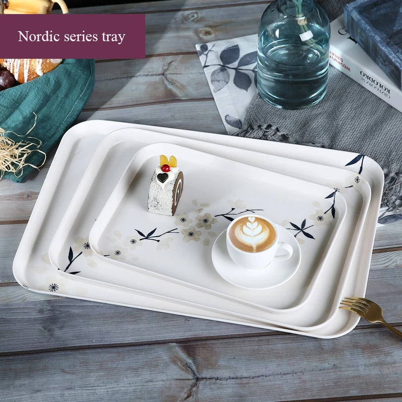 Поднос для завтрака торта десерта чая в скандинавском стиле прямоугольный лоток