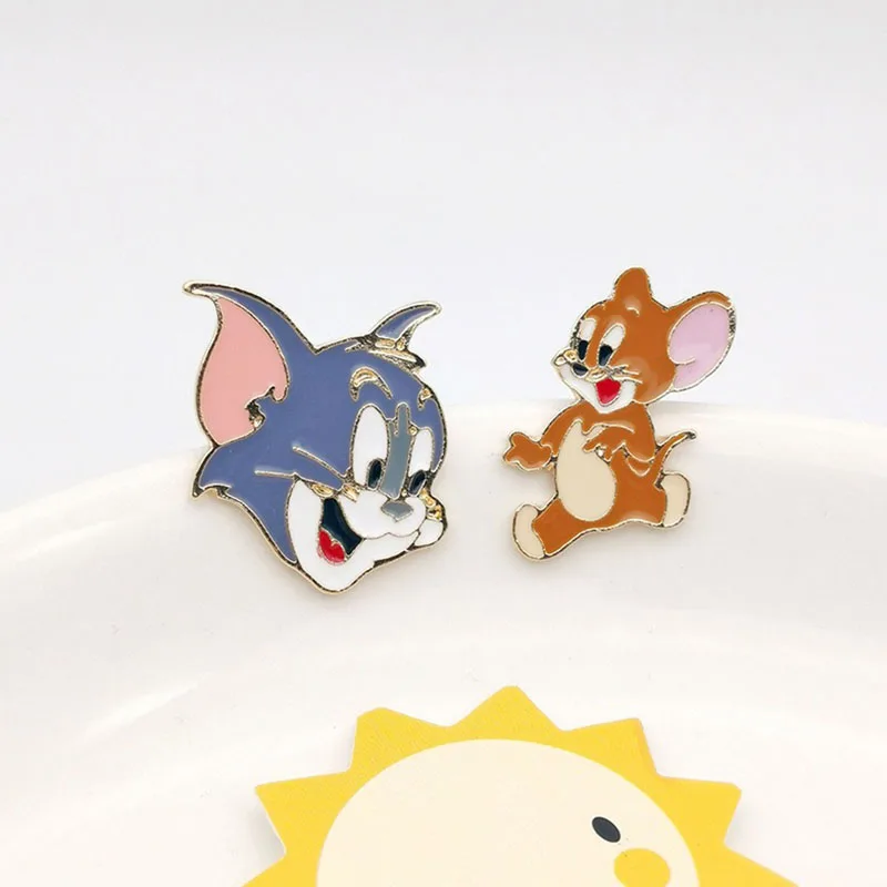 Кошка и мышь ювелирные изделия Женская брошка мультфильм Джерри Том кошка