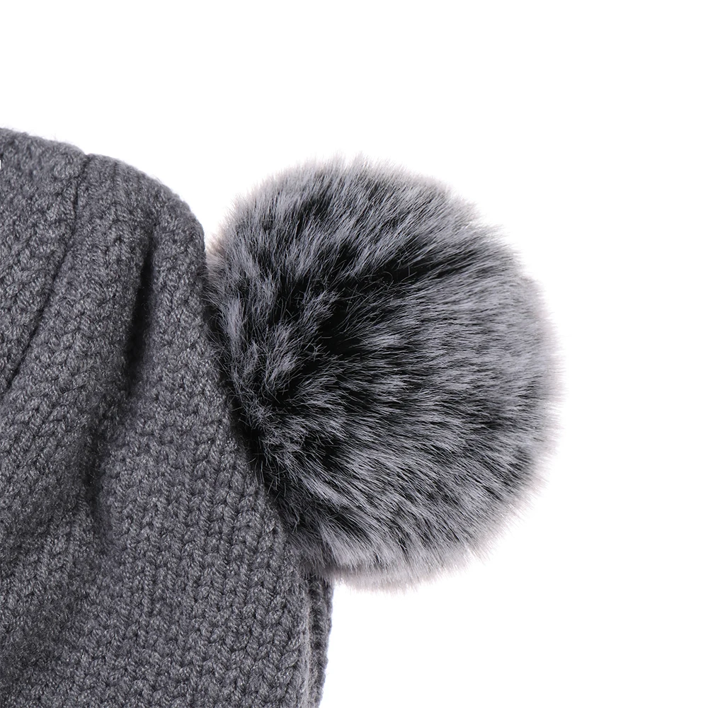 

Baby Winter Hat Knitted Cap Pompom Hat Cotton Hood Scarf Infant Bonnet Toddler Boys Girls Children Hat Thick Warm Cute Hat