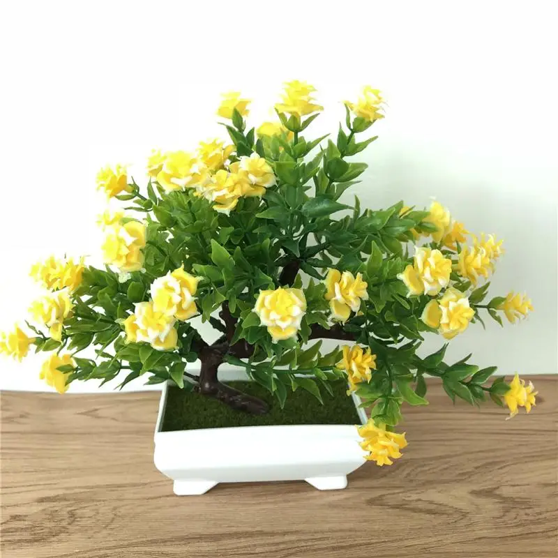 Искусственные растения несколько вилок розы в горшке искусственный бонсай