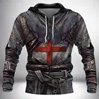 Толстовка с 3D-принтом Knight Templar Armor для мужчин и женщин, Модный свитшот в стиле Харадзюку, повседневная куртка, пуловер, KJ010