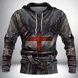 Толстовка с 3D-принтом Knight Templar Armor для мужчин и женщин, Модный свитшот в стиле Харадзюку, повседневная куртка, пуловер, KJ010